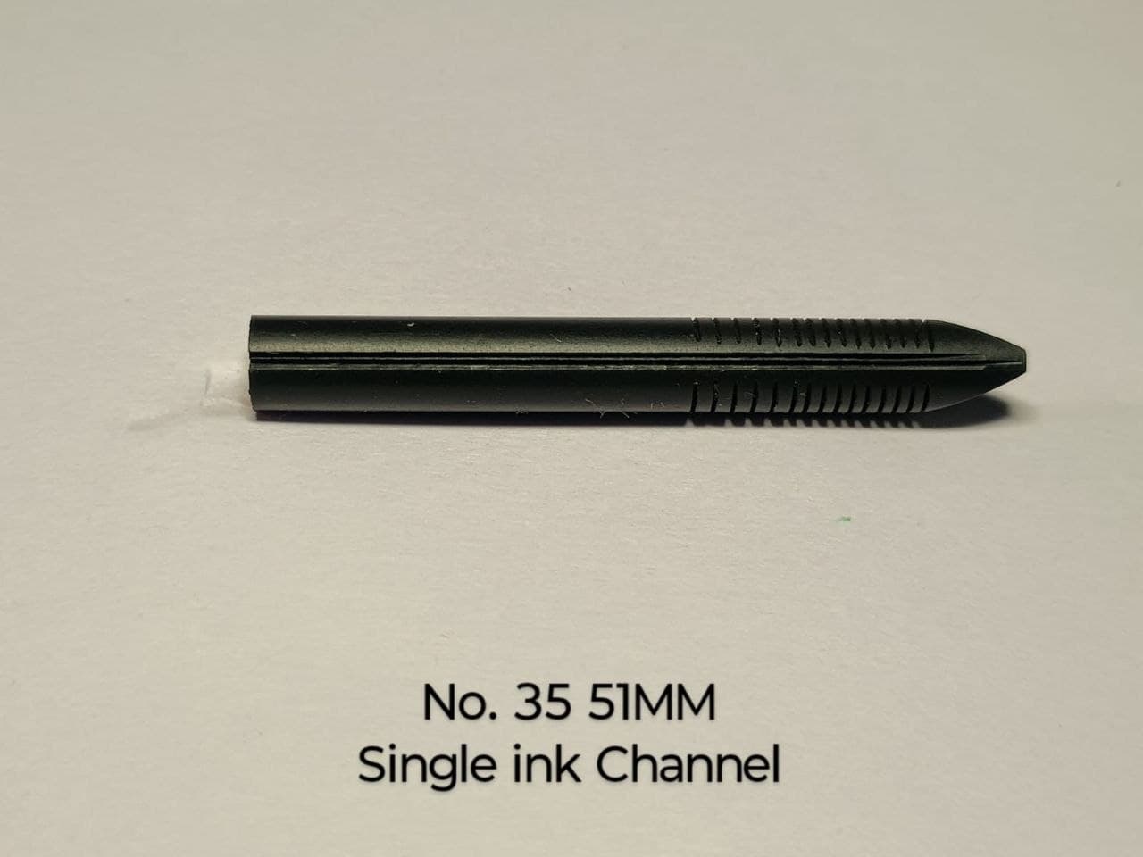Ebonite Feed #35 (51mm) - Single Channel hand-cut ebonite fountain pen feed by RS Writing Instruments