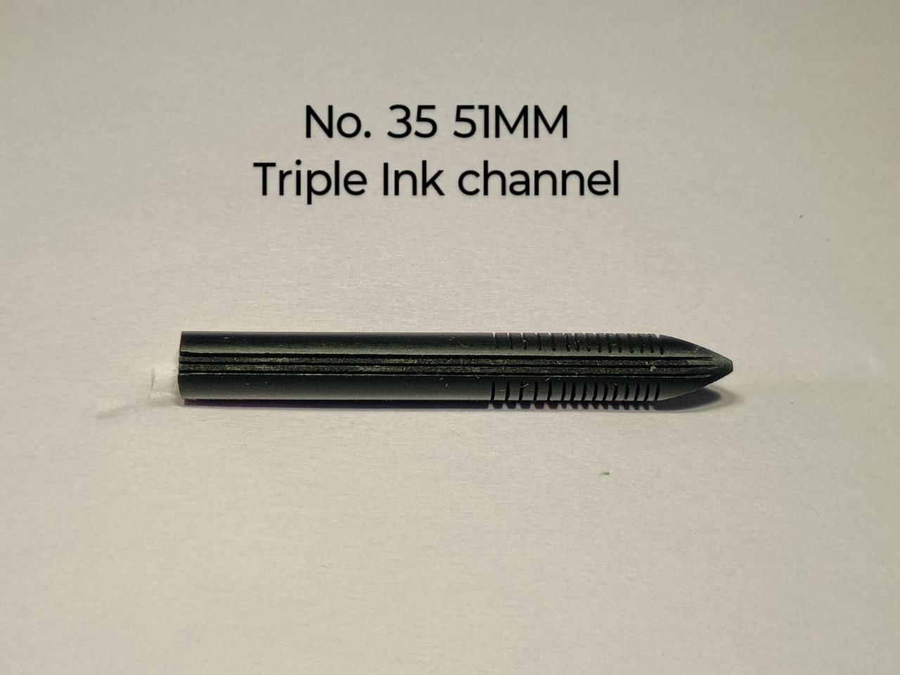 Ebonite Feed #35 (51mm) - Music Flow Triple hand-cut ebonite fountain pen feed by RS Writing Instruments