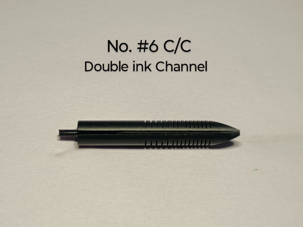 Ebonite Feed #6 CC - Double Channel hand-cut ebonite fountain pen feed by RS Writing Instruments